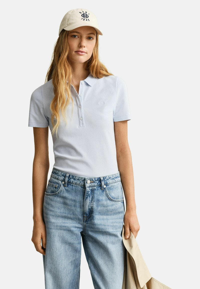 GANT SLIM FIT SHIELD - Polotričko - light blue