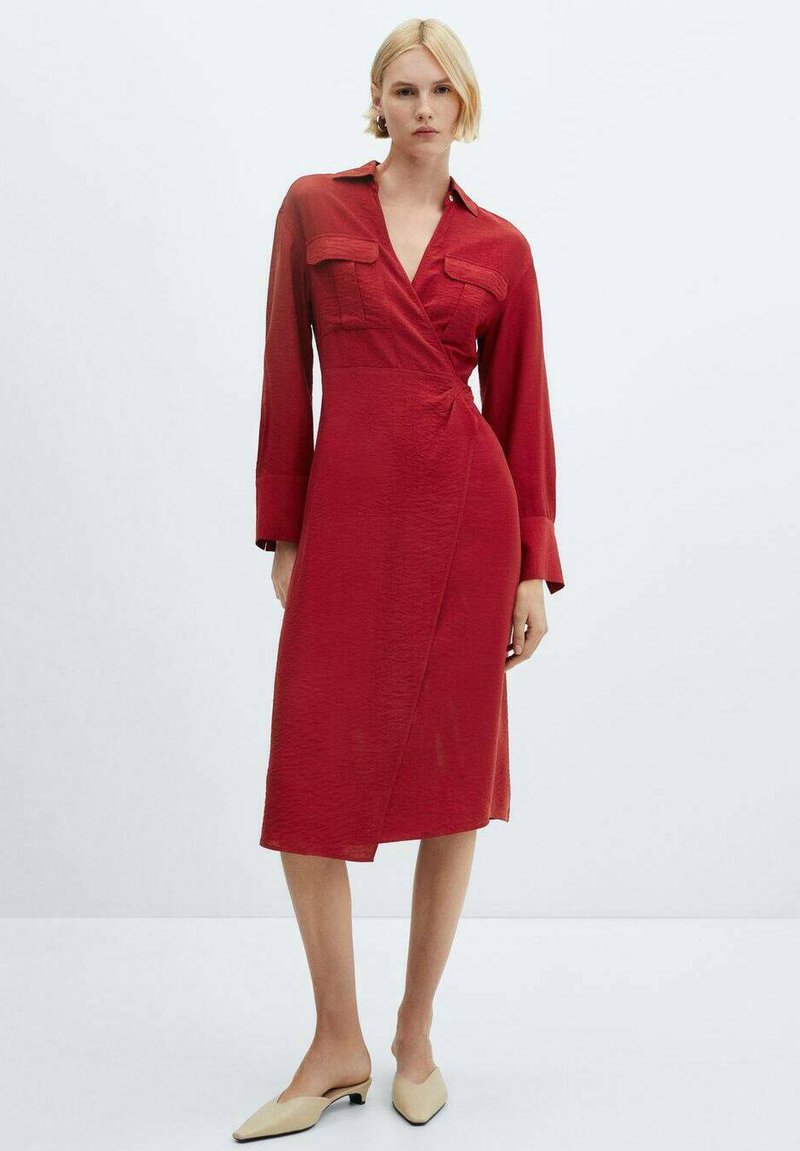 strapless open back dress Maroon Vintage Floral Print Shirt Collar Dress With Waist Belt XS