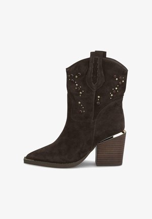 Alma en Pena, Bottines de cowboy / motard - marbled brown