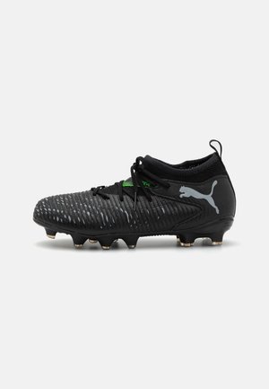 FUTURE 8 MATCH JR - Firm-ground football boots - black/silver/fluo green