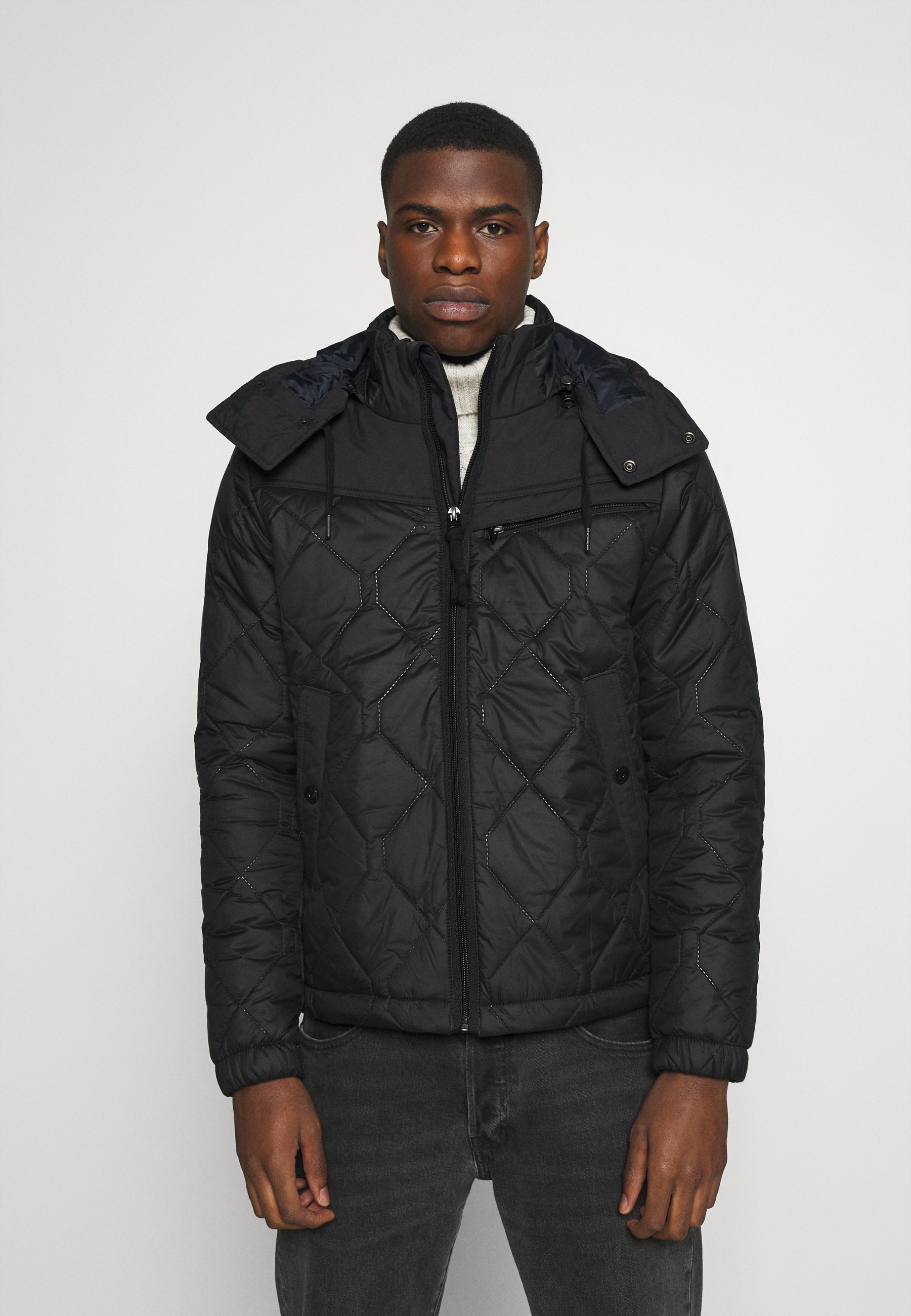 attacc quilted hooded jacket