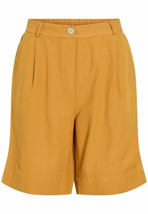 VILA, VIPRISILLA HW BERMUDA SHORTS/VOL - NOOS - Shorts - amber gold