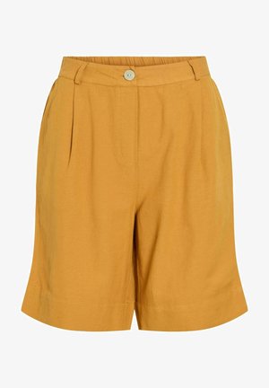 VILA, VIPRISILLA HW BERMUDA SHORTS/VOL - NOOS - Shorts - amber gold