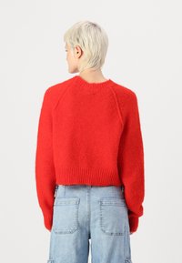 American Eagle CROPPED CREW BOW NOVELTY - Pulover - cherry