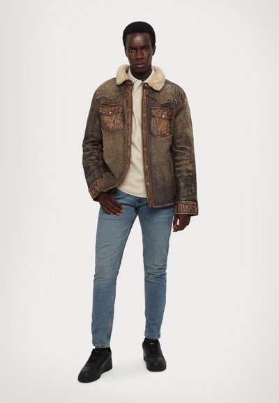 Polo Ralph Lauren WESTERN LINED SHIRT - Leather jacket - brown earth