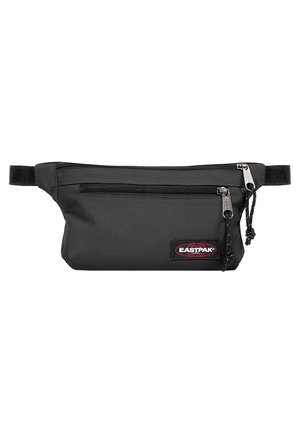 Schwarze Eastpak Gürteltasche mit zwei Reißverschlussfächern und verstellbarem Riemen.