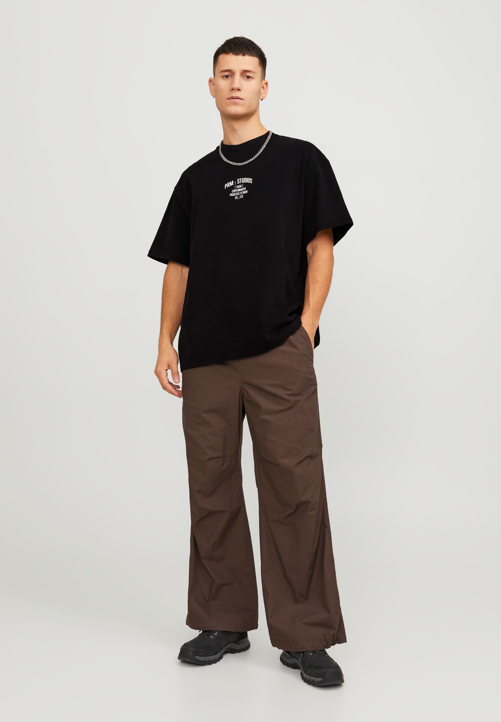 JACK & JONES Jprblaharvey Tee SS Crew Neck Zcph Men's T-Shirt, Travertine