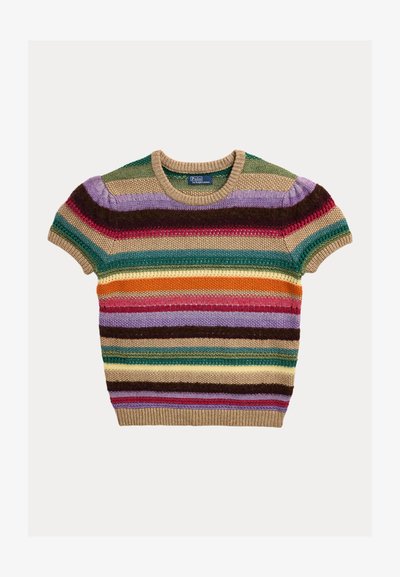 Polo Ralph Lauren STRIPED SHORT-SLEEVE JUMPER - Strikkegenser - multi stripe