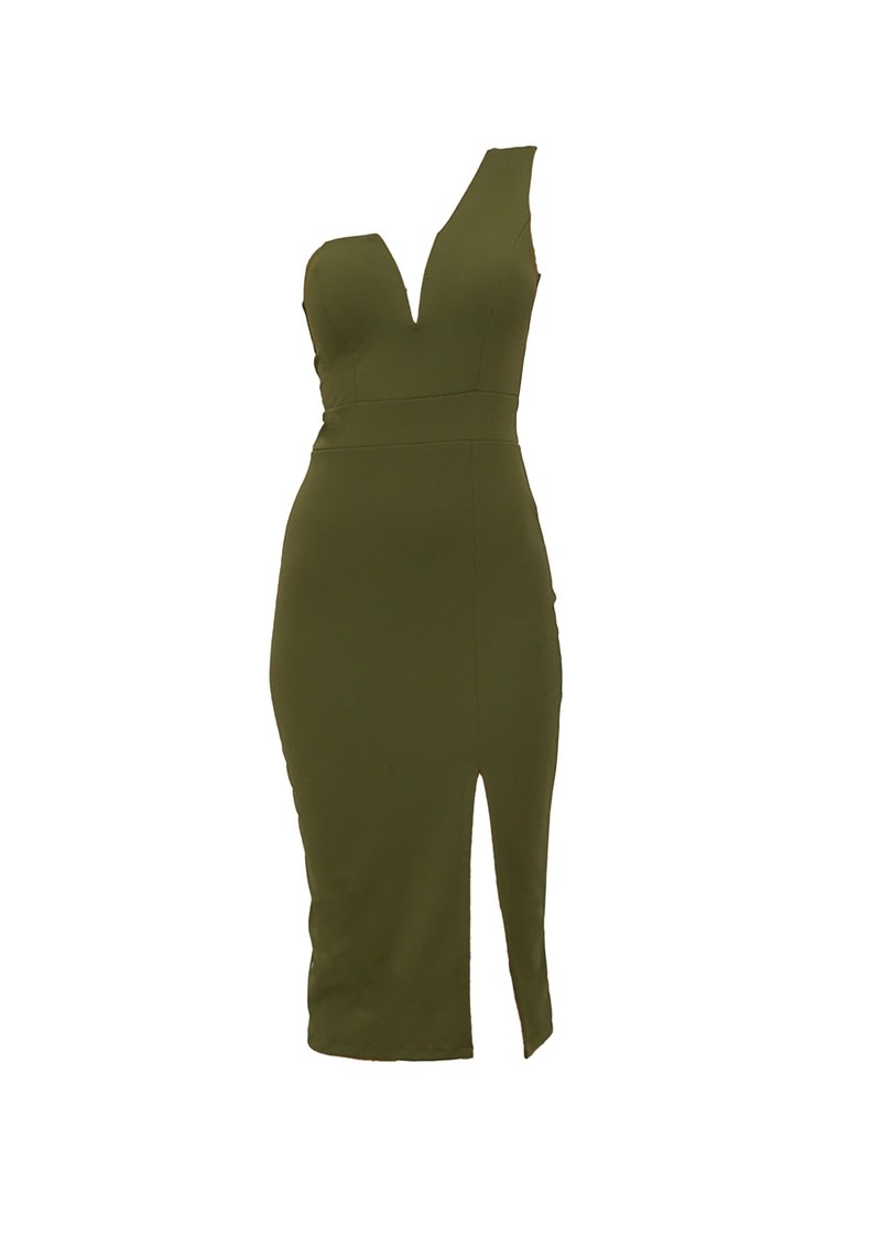 WAL G TALL GIGI ONE SHOULDER MIDI DRESS - Jersey dress - light khaki/khaki  - Zalando.co.uk