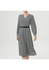 Smart and Joy À ENCOLURE V, IMPRIMÉ FLEUR ET CEINTURE AJOUTÉE - Robe de jour - noir