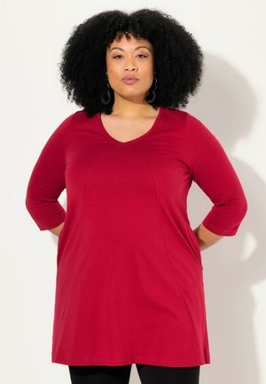 Ulla Popken V-NECK  - Longsleeve - dark red