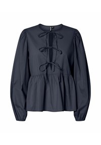 PCJOLLY O-NECK TIE - Bluse - ombre blue