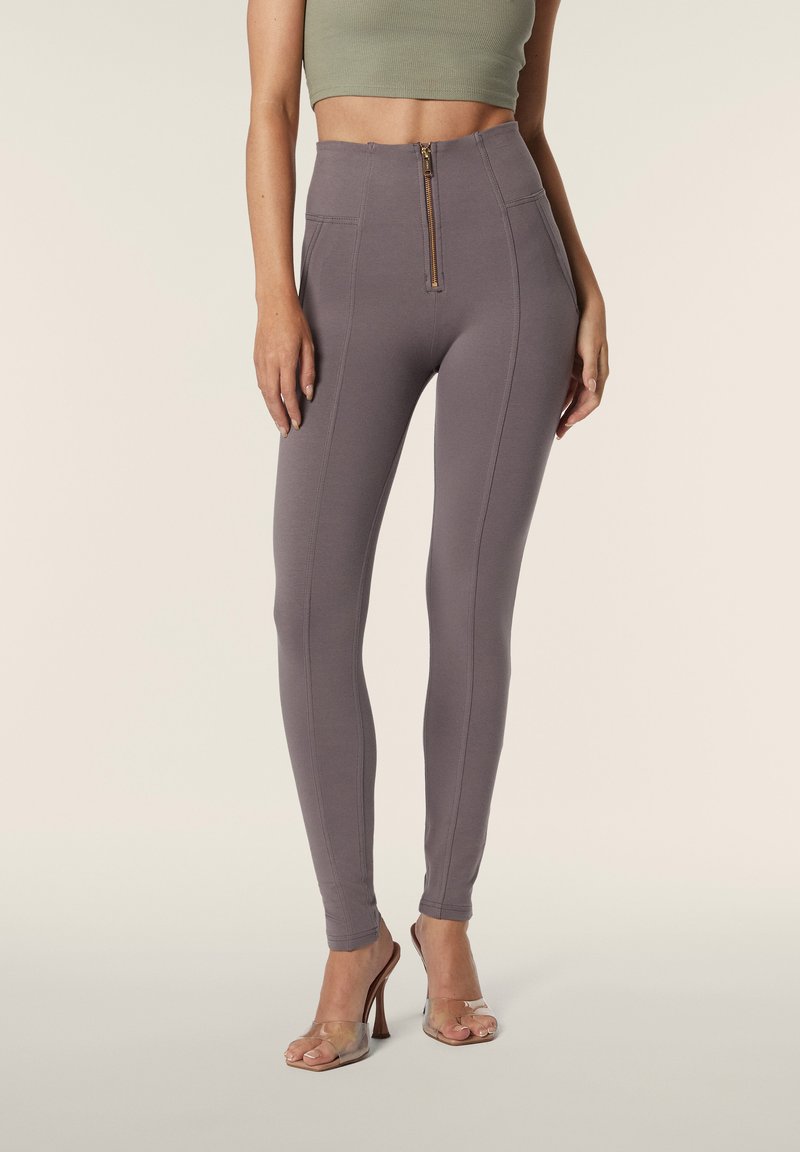 Freddy VITA ALTA CON ZIP E CUCITURE CENTRALI - Leggings - shark