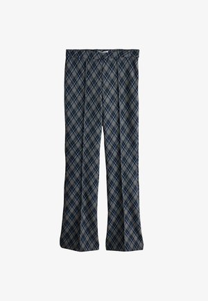 Next, TALL FIT - PINTUCK PONTE BOOTCUT TROUSERS - Trousers - blue grey check