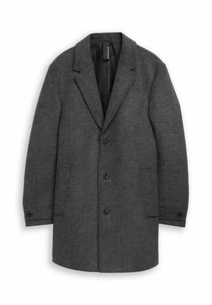 TOM TAILOR, Classic coat - dark grey black herringbone