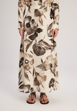 POCKET - Maxi skirt - printed beige