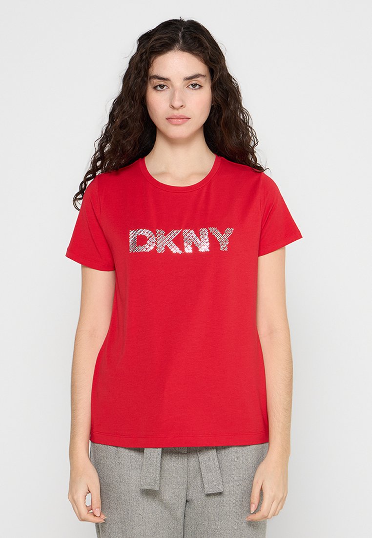 DKNY T-shirt print lichtrood