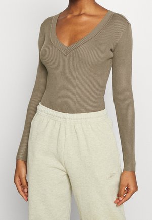 Top s dlouhým rukávem - khaki