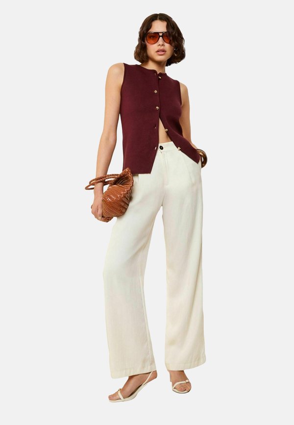 REGULAR FIT - STATEMENT BUTTON  - Weste - burgundy