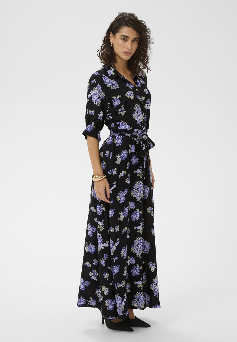 Kaffe KAVELANA MAXI - Maxi dress - black blue large flower/blue - Zalando.ie