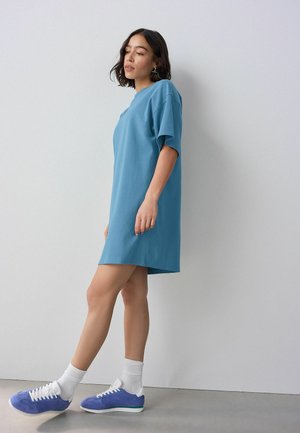 Jersey dress - washed indigo blue