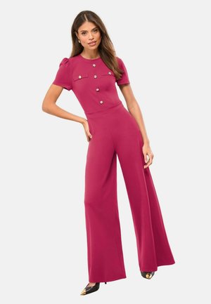 Lipsy, REGULAR FIT - TIPPED MILITARY BUTTON SHORT SLEEVE JUMPSUIT  . - Jumpsuit - pink