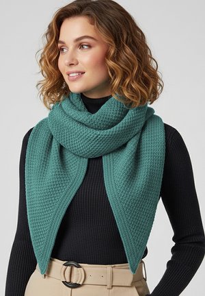Faera, ELEGANTER DREIECKS-SCHAL UNIFARBEN WEICH UND WARM - Sjaal - türkis