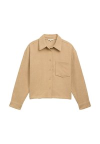 TOM TAILOR DENIM MIT AUFGESETZTER BRUSTTASCHE - Košilová halenka  - caramel beige