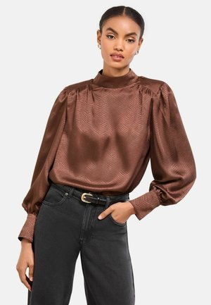REGULAR FIT  - Pikkade varrukatega topp - chocolate brown