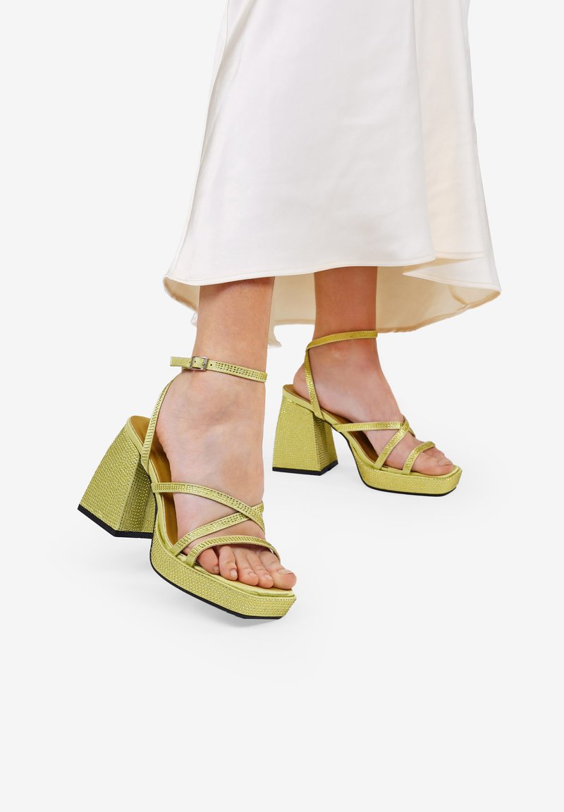 Bosanova CON TACÓN Y BRILLANTES - Sandalias con plataforma - lima