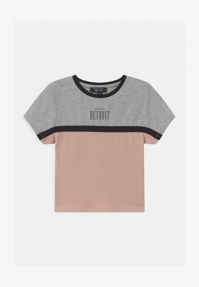 COLOUR BLOCK DETROIT LOGO - Print T-shirt - light grey