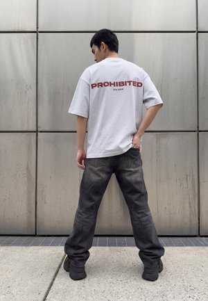 PROHIBITED, T-shirts print - grey melange