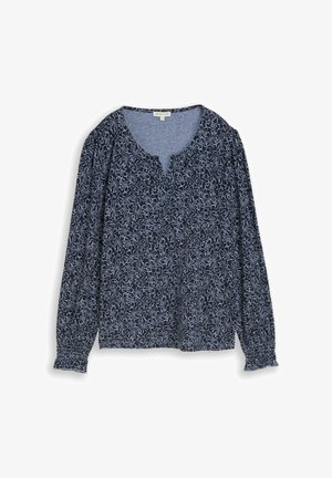 TOM TAILOR, Longsleeve - navy white flower print