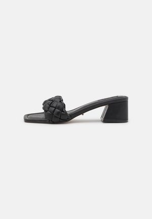 Pantofle na podpatku - black