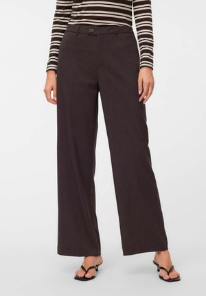 Vero Moda VMTEXAS MW STRAIGHT PANT NOOS - Pantalon classique - chocolate torte