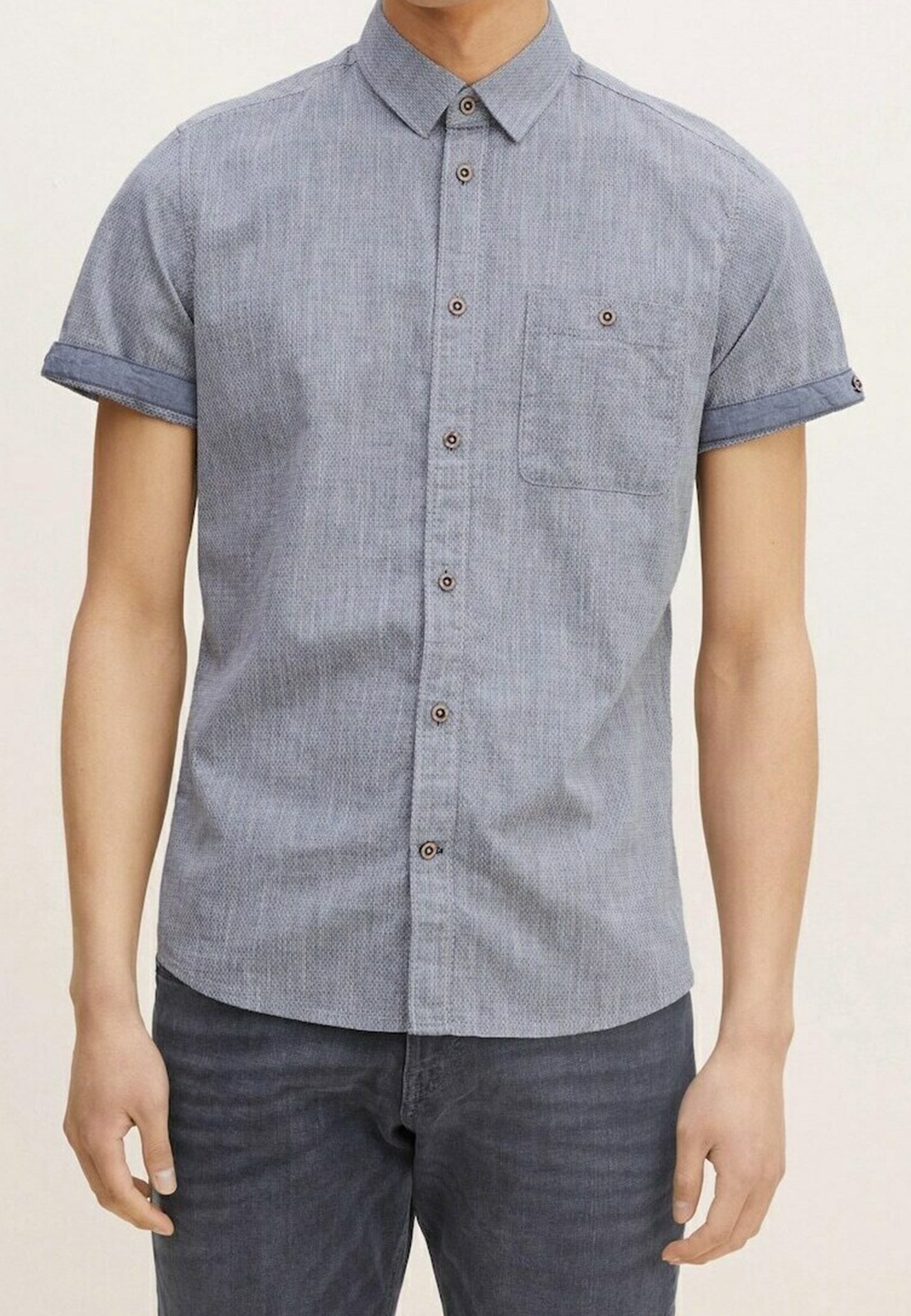 Chemise TOM TAILOR Femme - Gris Brodé - Taille 42 - Coton - Portée 1 Fois