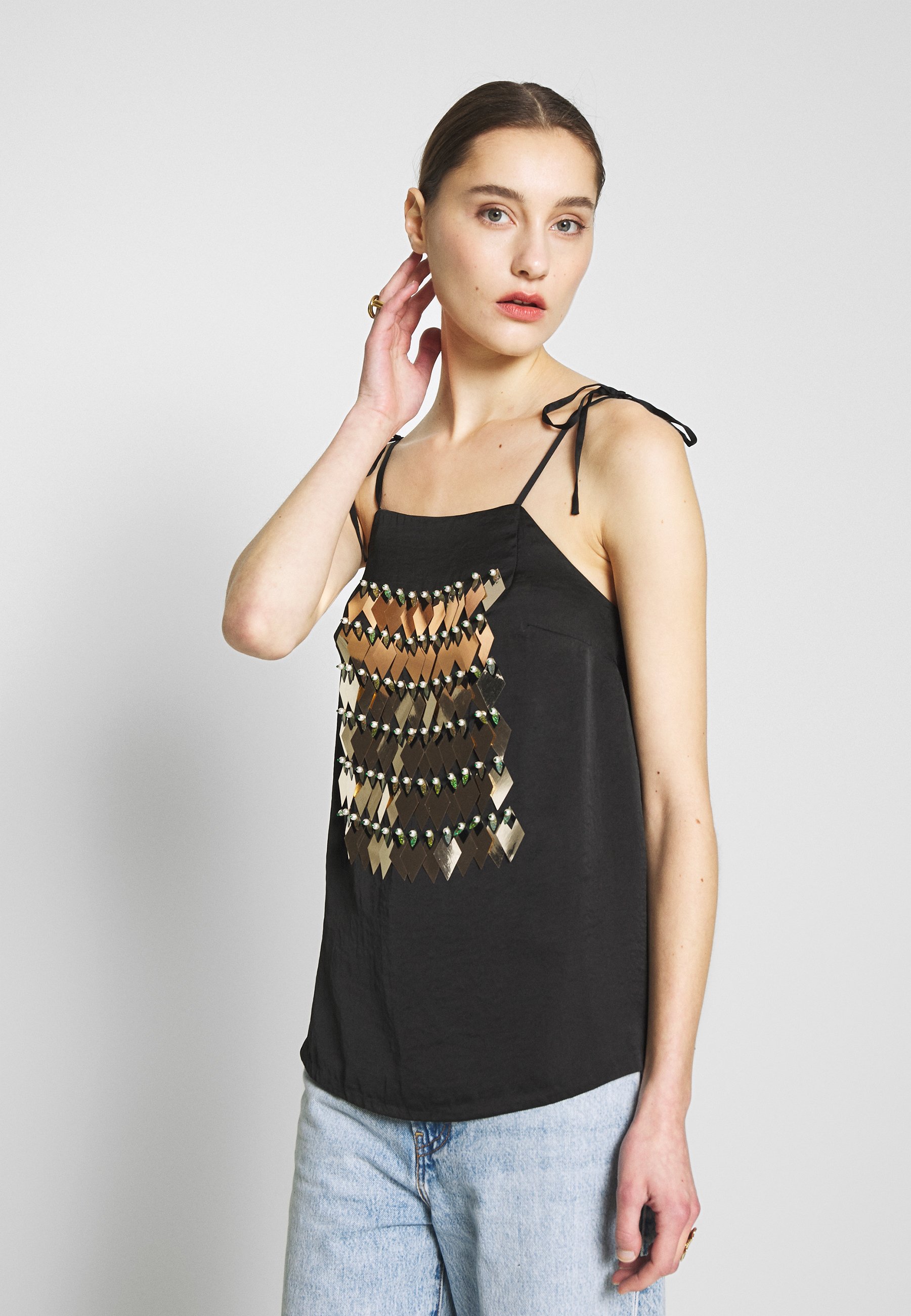 MANÉ NOCTIS Topper washed blackgold Zalando.no MANÉ NOCTIS DRESS - Cocktailkjole - washed black/gold