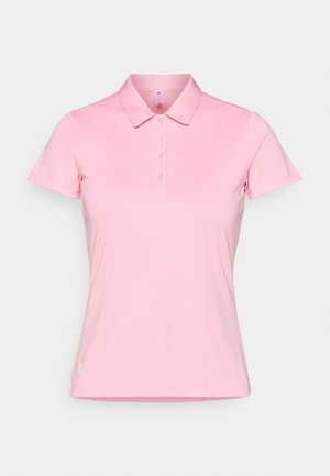 Korte mouwen polo shirt in lichtroze, gemaakt van gladde stof. Kenmerkt zich door een klassieke kraag en een knopenlijst met een klein logo accent.
