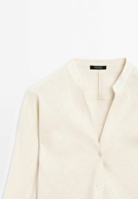 Massimo Dutti STAND-UP COLLAR - Button-down blouse - BEIGE