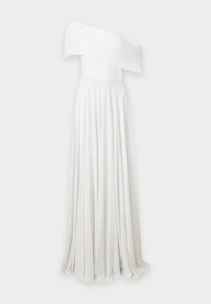 Norma Kamali, COWL NECK OFF SHOULDER FLARED GOWN - Robe longue - snow white