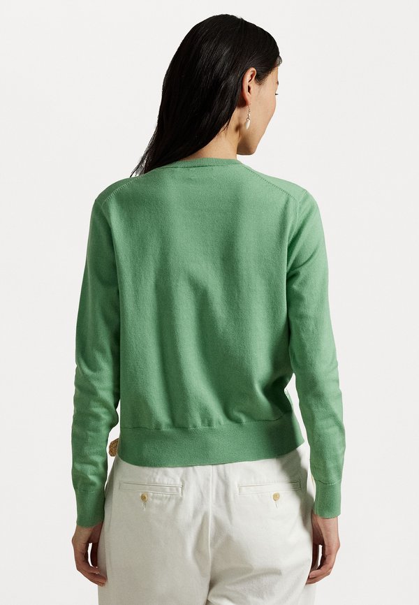 PIMA COTTON LONG SLEEVE CARDIGAN - Cardigan - pistachio4