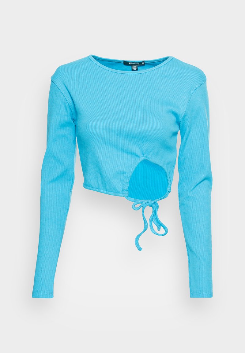 Damen T-Shirts | Missguided MGXZL SIDE TIE TOP Langarmshirt blue/blau - TX55727 Damen T-Shirts | Missguided MGXZL SIDE TIE TOP Langarmshirt blue/blau - TX55727