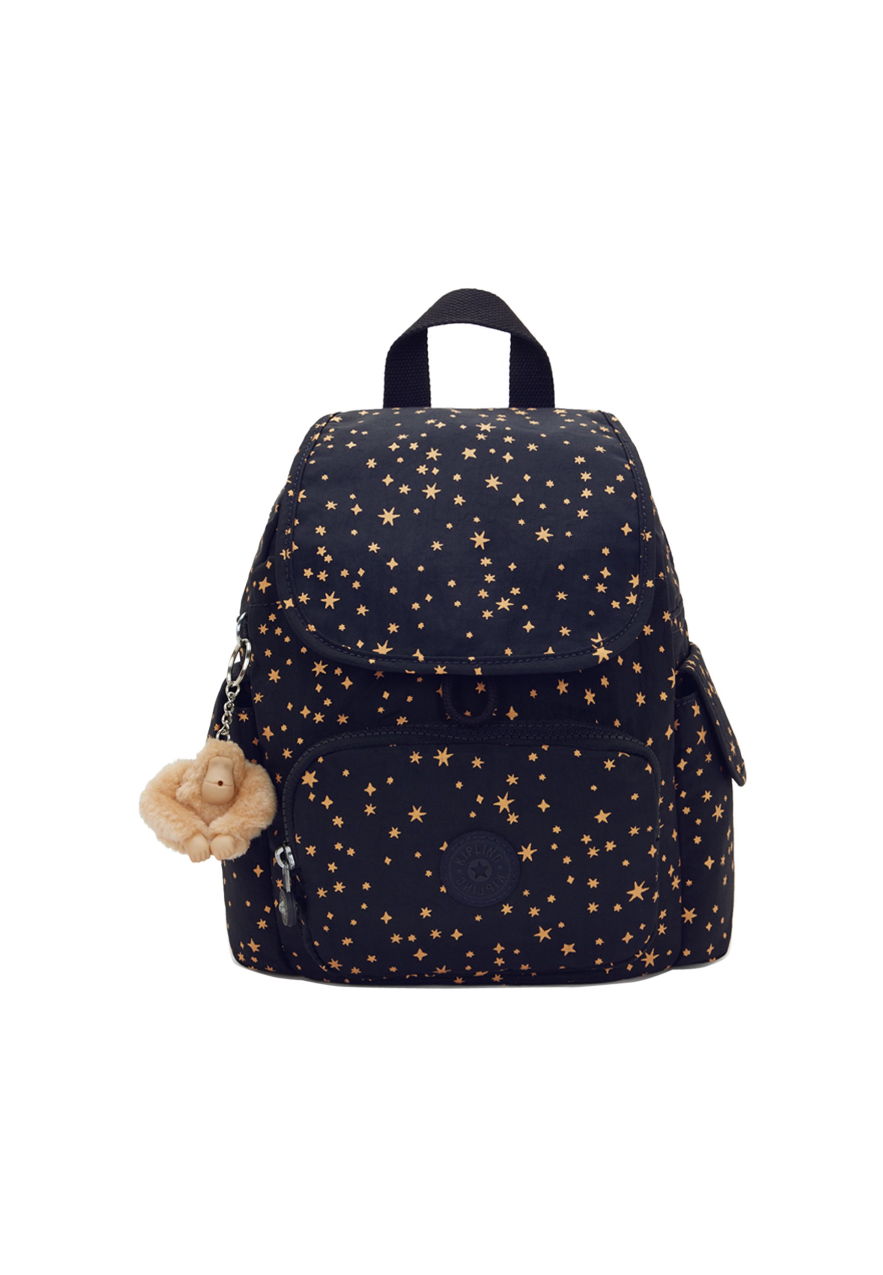 Kipling Navy Backpack with Monkey Keychain Kipling Queenie Nylon Backpack, Dove Grey , KI0187, w Monkey  main image 4