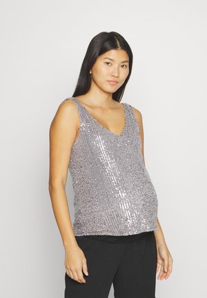 ONLY MATERNITY OLMANA SEQUINS - Topper - silver