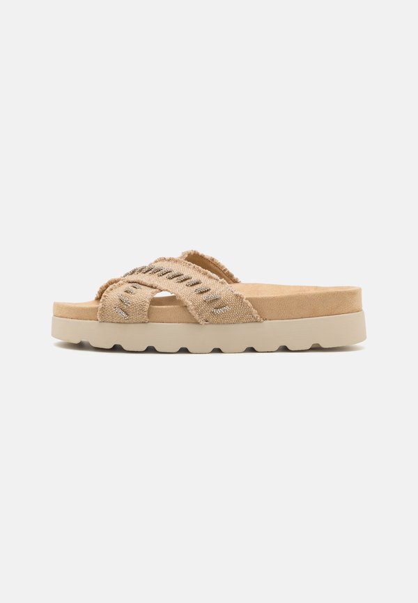 Pantolette flach - beige
