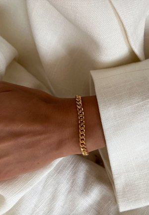 ByNouck FLAT CURB - Armband - gold coloured