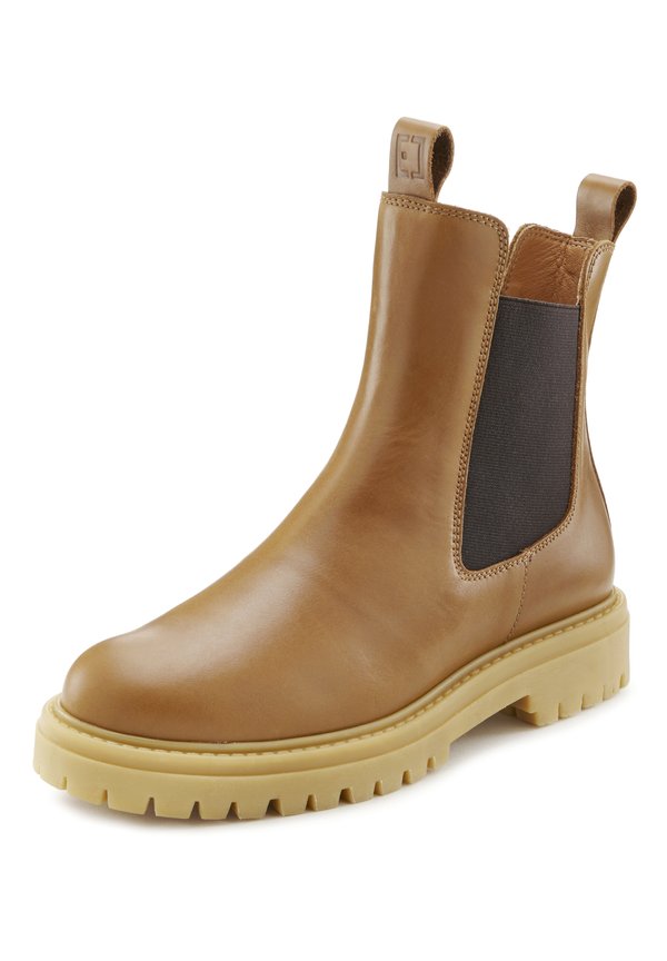 Plateaustiefelette - camelfarben