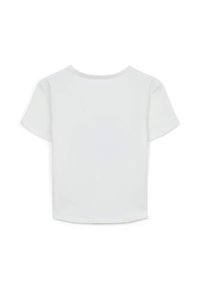 T-shirt bianco a maniche corte con scollatura rotonda e una vestibilità leggermente rilassata. Tessuto liscio con un design semplice, senza stampe o accenti.