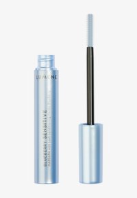 Lumene Blueberry Sensitive mascara med lyseblå tube og børste, designet til at pleje vipperne og til sensitive øjne.