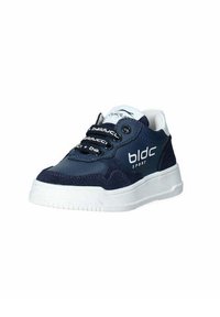 Scarpa sportiva blu navy realizzata in materiali scamosciati e sintetici, con laccetti elastici, dettagli bianchi e suola in gomma testurizzata.